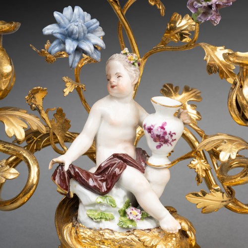 Two lights candlesticks pair Louis 15 period mid 18th century - 