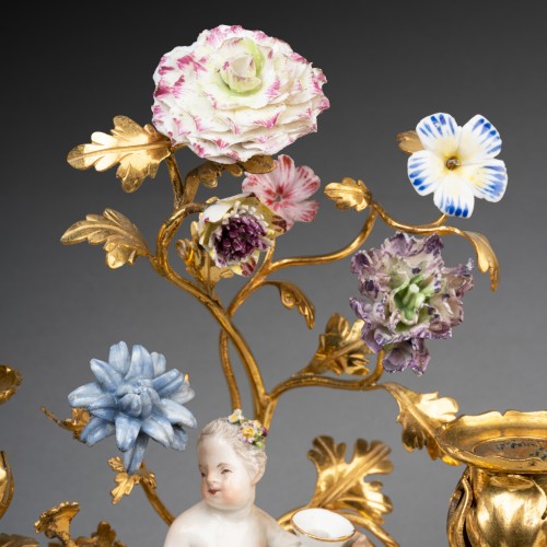 18th century - Two lights candlesticks pair Louis 15 period mid 18th century