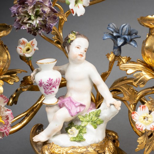 Louis XV - Two lights candlesticks pair Louis 15 period mid 18th century