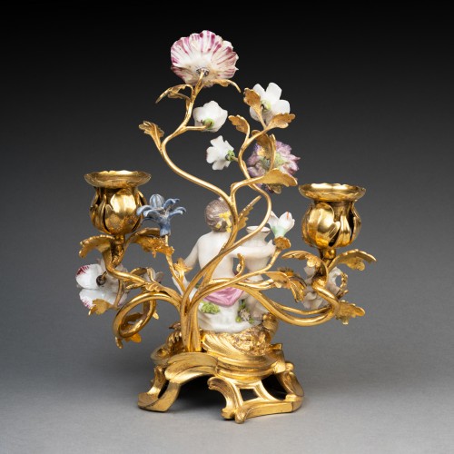 Antiquités - Two lights candlesticks pair Louis 15 period mid 18th century