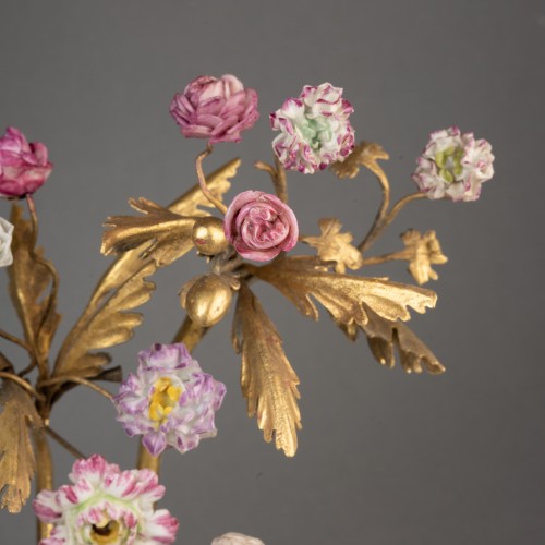 Encrier porcelaine monture bronze doré rocaille milieu du XVIII ème siècle - Louis XV