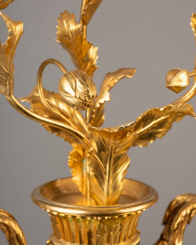 Antiquités - Paire de vases porcelaine monture bronze doré fin XVIIIe siècle
