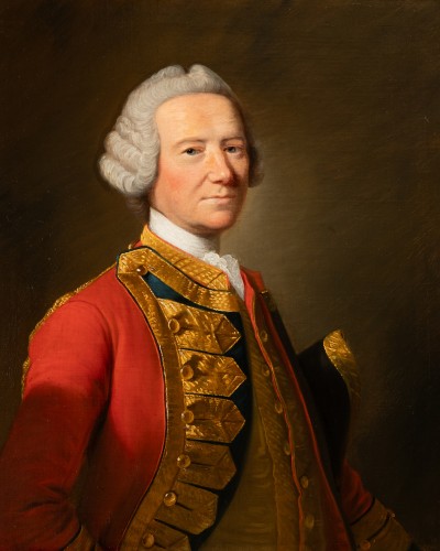 Portrait of an officer of the Royal Regiment 18th century - Paintings & Drawings Style Louis XV