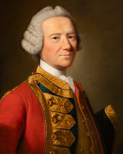 Paintings & Drawings  - Portrait of an officer of the Royal Regiment 18th century