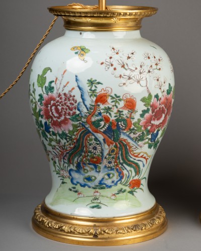Paire de grands vases porcelaine de Chine époque Qianlong monture bronze doré - Laurent Chalvignac