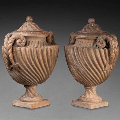 Decorative Objects  - Pair of 19th-century terracotta vases