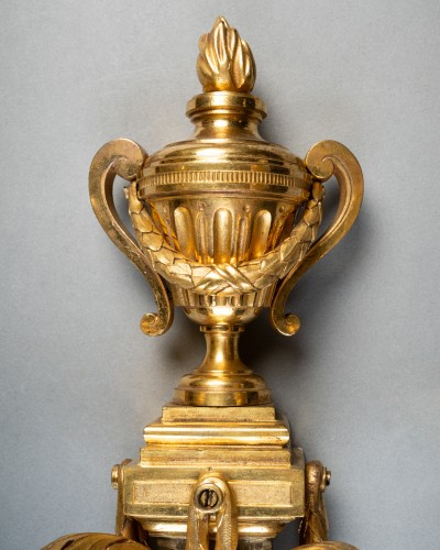 Gilded bronze sconces pair Louis XVI period - 
