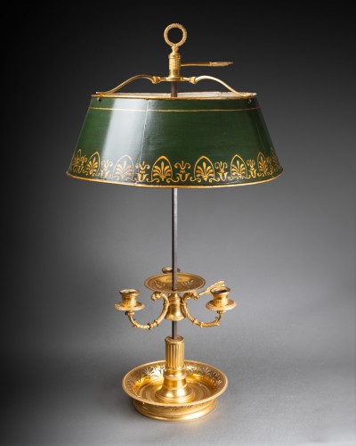 Lighting  - Three lights "bouillotte lamp" Empire period early 19th century