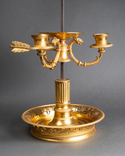 Three lights "bouillotte lamp" Empire period early 19th century - 