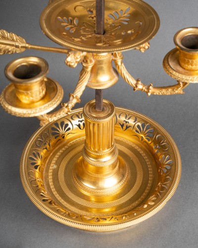 19th century - Three lights "bouillotte lamp" Empire period early 19th century