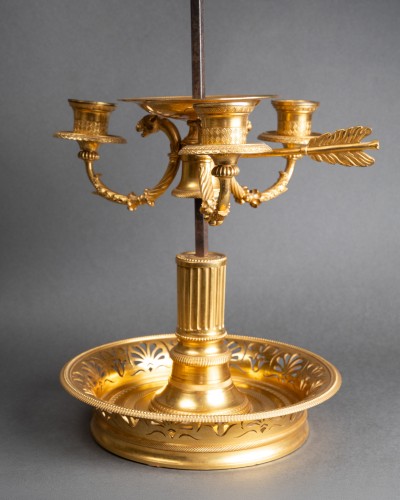 Empire - Three lights "bouillotte lamp" Empire period early 19th century