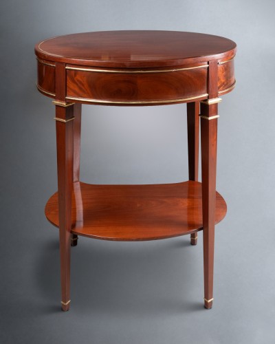 Antiquités - Mahogany table Louis XVI period late 18th century