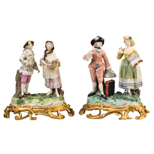 Paire de sujets en porcelaine de Frankenthal du XVIIIe siècle