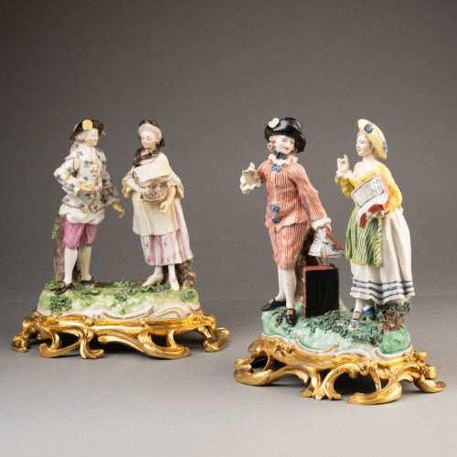 Paire de sujets en porcelaine de Frankenthal du XVIIIe siècle - Laurent Chalvignac
