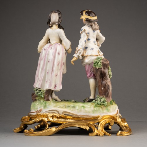 XVIIIe siècle - Paire de sujets en porcelaine de Frankenthal du XVIIIe siècle