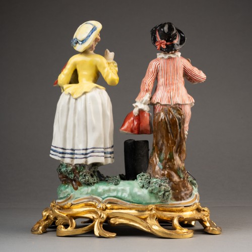 Paire de sujets en porcelaine de Frankenthal du XVIIIe siècle - Louis XV