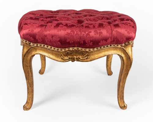 Gilded wood stools pair mid 18th century - Seating Style Louis XV