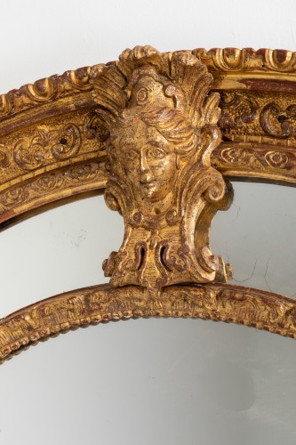Antiquités - Miroir de Trumeau Régence et ses deux consoles murales XVIIIe