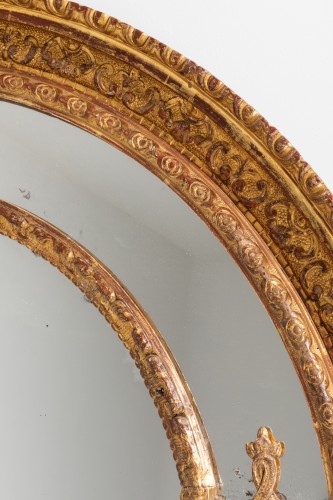 Antiquités - Miroir de Trumeau Régence et ses deux consoles murales XVIIIe
