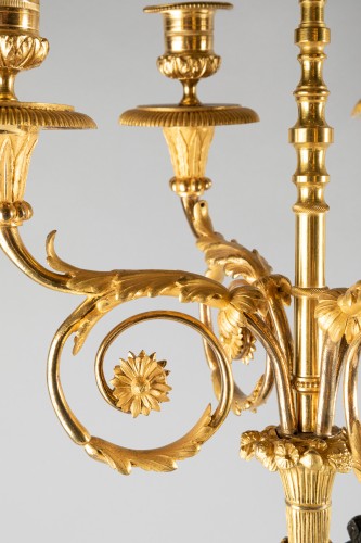 Antiquités - Paire de grands candélabres époque Louis XVI