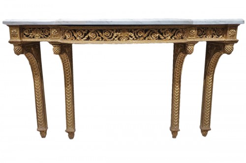 Gilded wood console Louis XVI period late 18th century