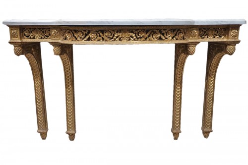 Grande console en bois doré époque Louis XVI