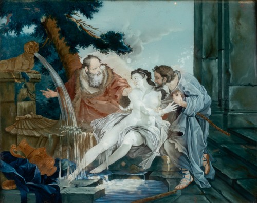 Paire de fixés sous verre milieu du XVIIIe siècle - Laurent Chalvignac