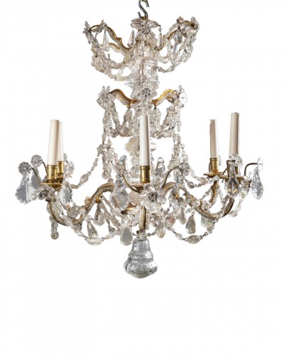 Crystal and rock crystal chandelier mid 18th century