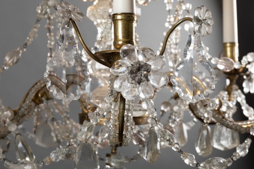 Lighting  - Crystal and rock crystal chandelier mid 18th century