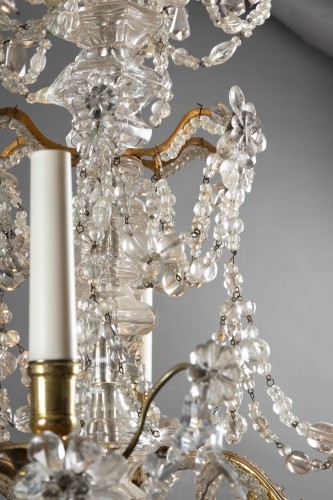 Crystal and rock crystal chandelier mid 18th century - 