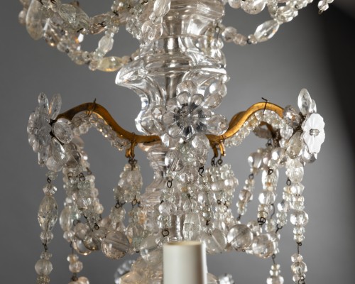 18th century - Crystal and rock crystal chandelier mid 18th century