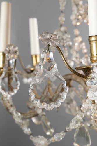 Antiquités - Crystal and rock crystal chandelier mid 18th century