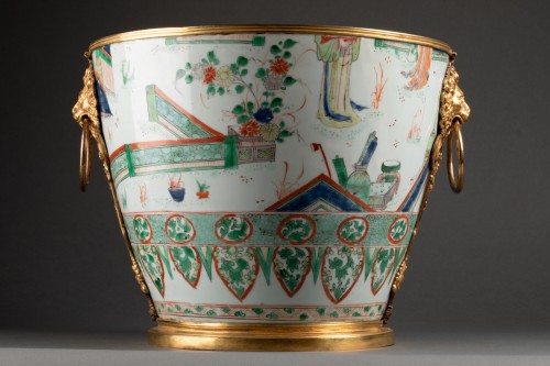 Seau à rafraîchir porcelaine Chine période Kangxi - Céramiques, Porcelaines Style Régence