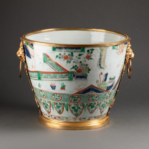 XVIIIe siècle - Seau à rafraîchir porcelaine Chine période Kangxi
