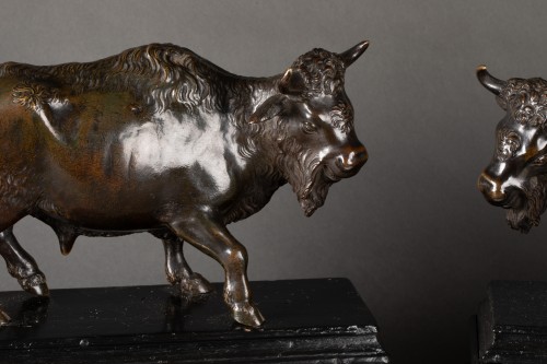 XVIIe siècle - Paire de bronzes fin XVIIe, début XVIIIe siècle