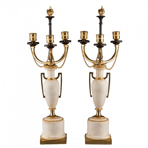 Pair of candelabras late Louis XVI period 18th century