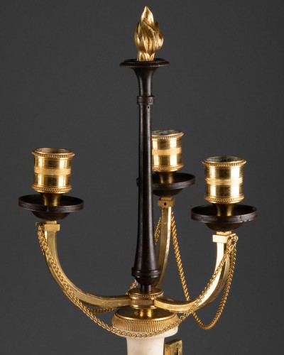Paire de candélabres trois lumières fin du XVIIIe siècle - Laurent Chalvignac