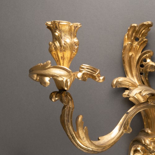 XVIIIe siècle - Paire d'appliques époque Louis XV milieu XVIIIe siècle