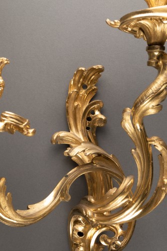 Paire d'appliques époque Louis XV milieu XVIIIe siècle - Louis XV