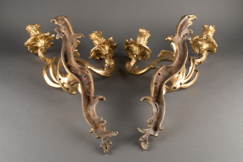 Antiquités - Paire d'appliques époque Louis XV milieu XVIIIe siècle