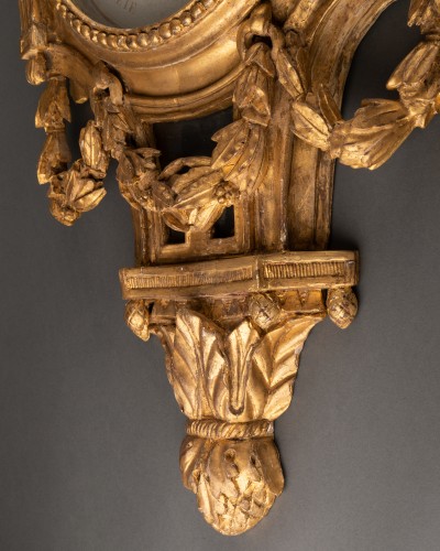 Objet de décoration Baromètre - Baromètre en bois doré époque Louis XVI fin XVIIIe siècle