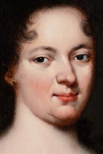Portrait, école française fin du XVIIe siècle - Tableaux et dessins Style Louis XIV