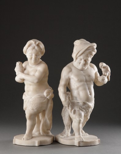 A Superb Pair of Neapolitan Carved Figures of Dwarves  - Collectibles Style 