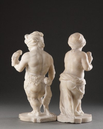 18th century - A Superb Pair of Neapolitan Carved Figures of Dwarves 