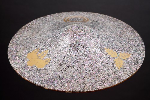 Asian Works of Art  - A Fine Jingasa with Mother-of-Pearl ‘Mosaic’ Decoration 