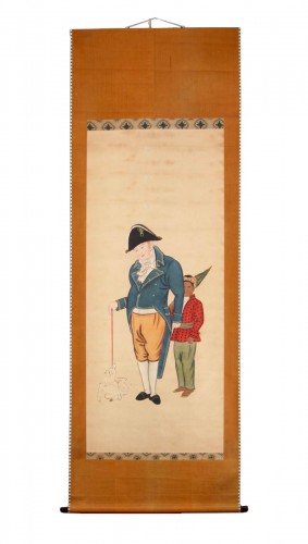 A Fine and Rare Scroll Painting Depicting the European Hendrik Doeff (1764 