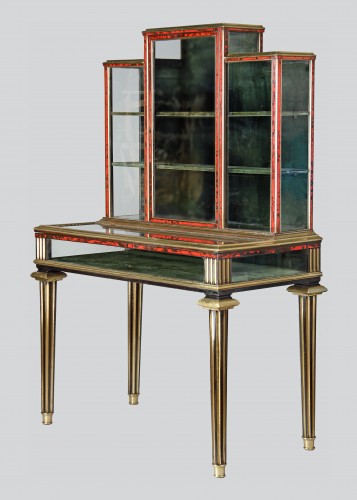 Paire de vitrines de collectionneur en placage d'écaille de tortue, France circa 1870 - Mobilier Style Napoléon III