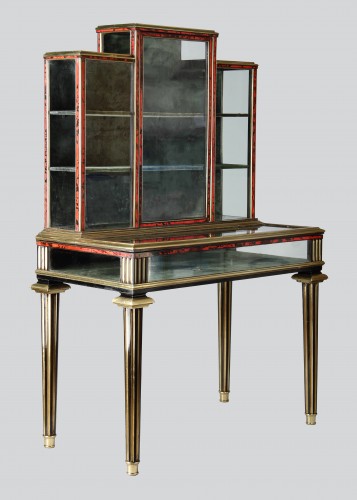 Mobilier Bibliothéque, vitrine - Paire de vitrines de collectionneur en placage d'écaille de tortue, France circa 1870