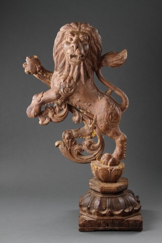 A Fine and Decorative Pair of Rampant Lions  - Asian Works of Art Style 