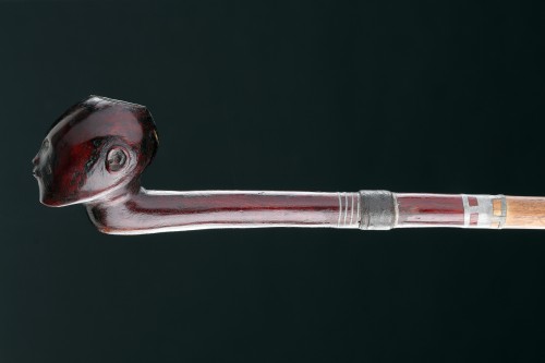 Antiquités - Exceptionnelle pipe nguni du Cap oriental, avec son fourneau et son tuyau